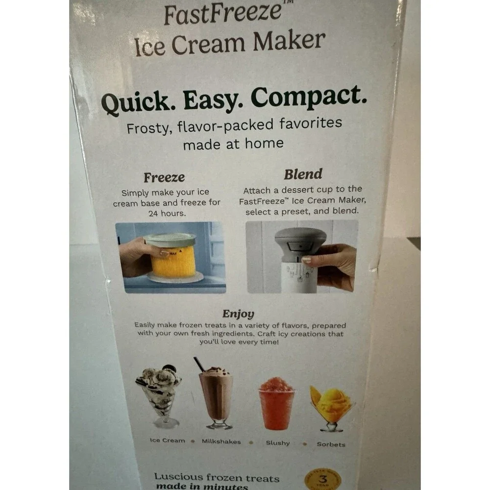 Cuisinart Fast Freeze Ice Cream Maker. New